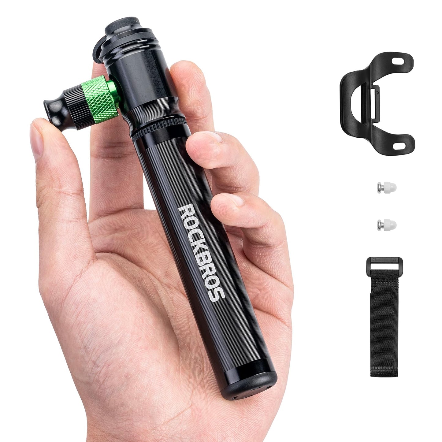 ROCKBROS Mini Hand Bike Tire Pump Dual Mode CO2 or Manual 110PSI - Triathlete Store