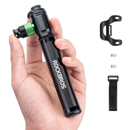 ROCKBROS Mini Hand Bike Tire Pump Dual Mode CO2 or Manual 110PSI - Triathlete Store