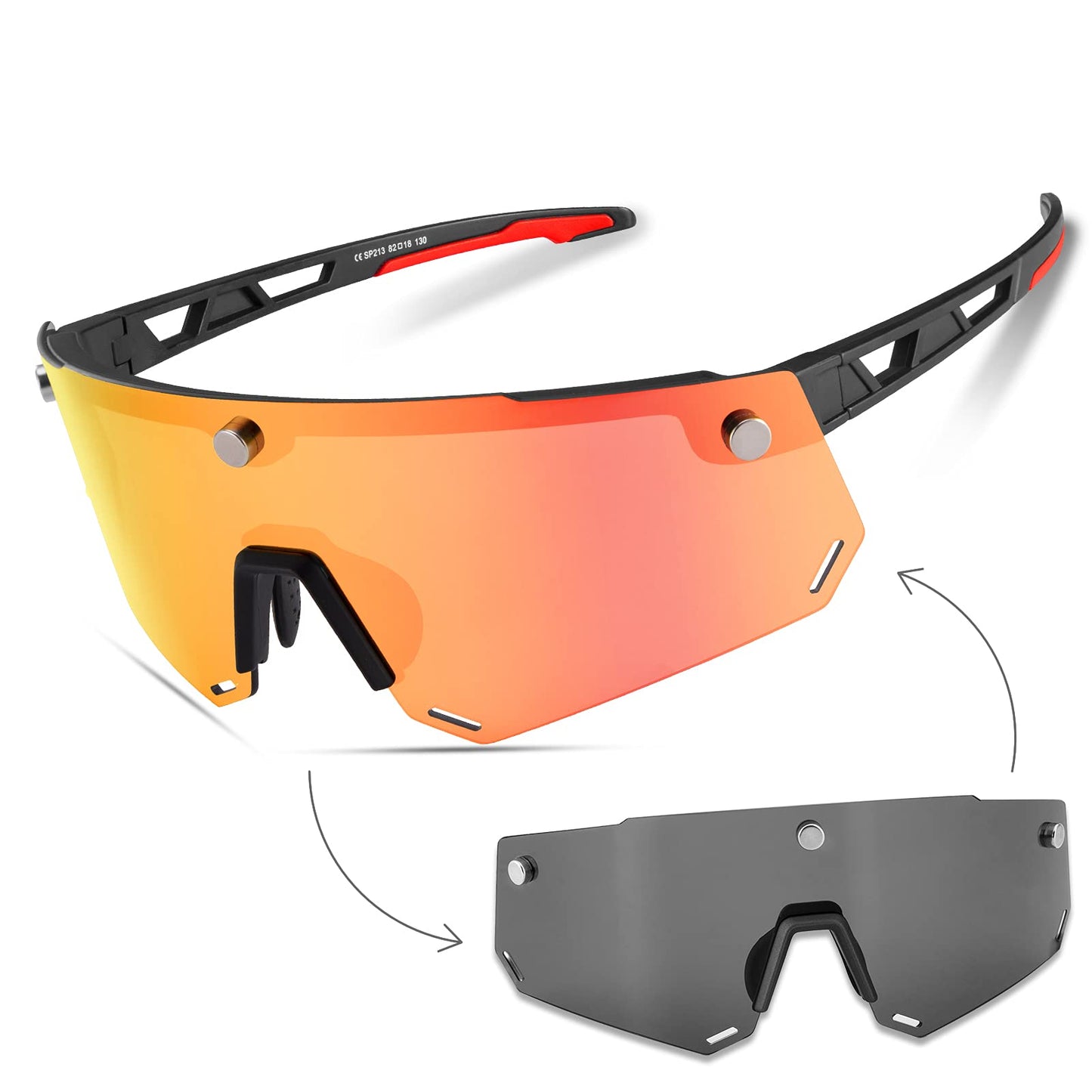 ROCKBROS Cycling Glasses for Men Women Polarized Sunglasses Two Lens for Replace