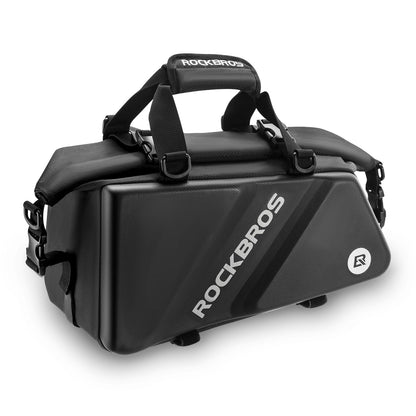 ROCKBROS Bike Trunk Bag Top Expandable Rear Rack Bag, EVA Hard Shell