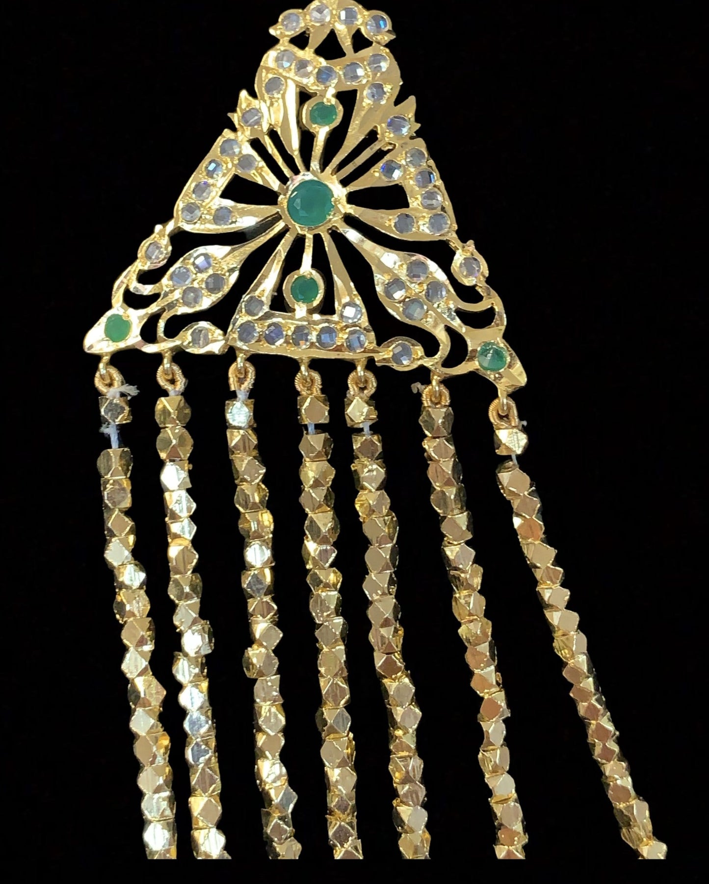 Gold plated beads satlada in green ( SHIPS IN 4 WEEKS )