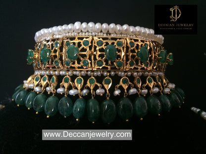 Jadavi lacha in emeralds and fresh water pearl ( SHIPS IN 5 WEEKS )