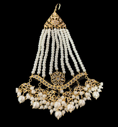DJHR113 Diya jhoomar in pearls ( SHIPS IN 3 WEEKS  )