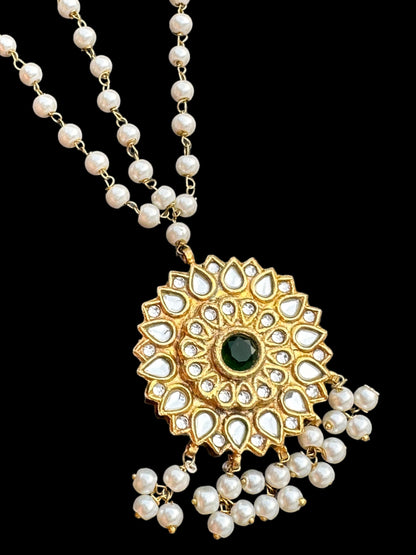 DJTK127 kundan mathapatti  with pearls ( READY TO SHIP )