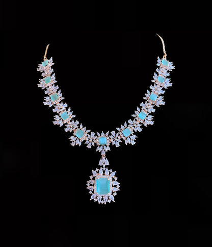 BR27 Sarah  rose gold plated cz set in mint GREEN ( READY TO SHIP )