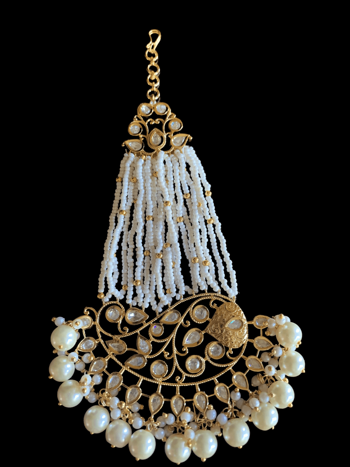 DJHR29  polki jhoomar - pearls     ( READY TO SHIP )