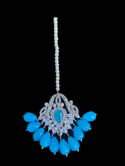 BR82 Yusra zircon set in turquoise beads (READY TO SHIP )