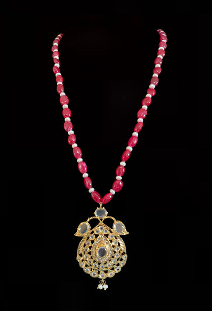 PS515 Jugni in ruby beads with fresh water pearls ( READY TO SHIP )