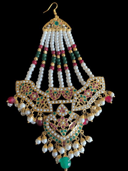 DJHR34  ASMITA jhoomar in ruby emerald  ( READY TO SHIP)