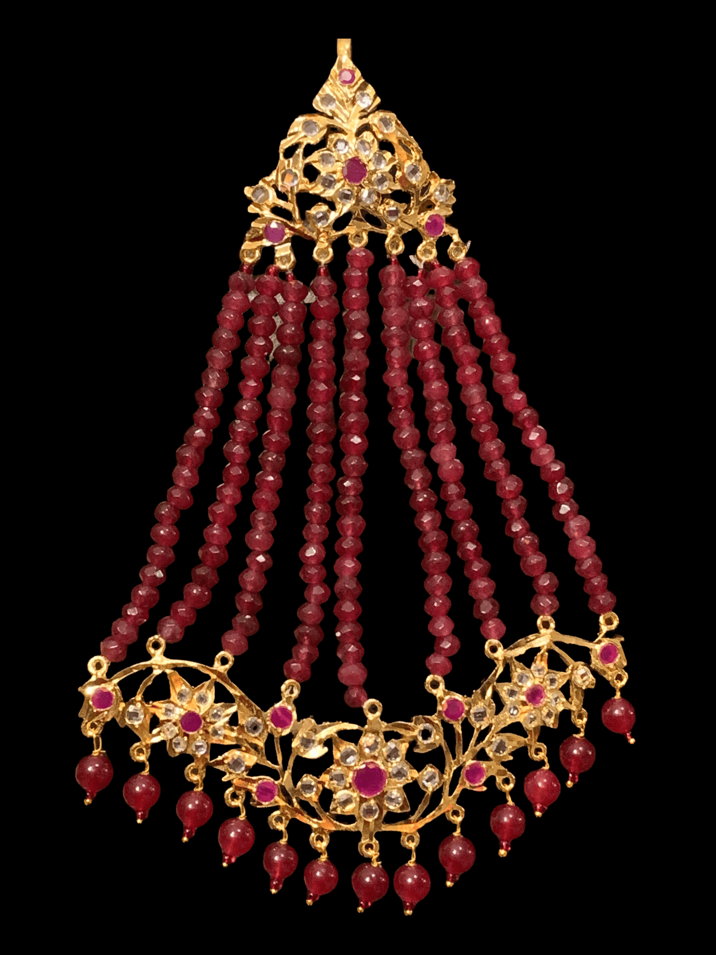 DJHR67 Abira jhoomar in rubies ( READY TO SHIP )