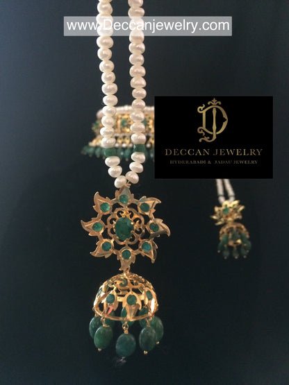 Jadavi lacha in emeralds and fresh water pearl ( SHIPS IN 5 WEEKS )