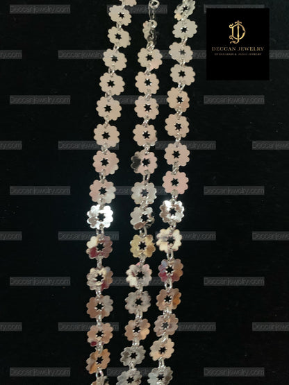 NS171 Chandan haar three layer in silver plating  (READY TO SHIP )