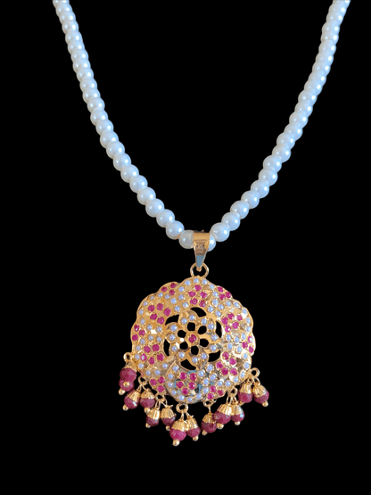 PS479 Naima pendant set in rubies  ( READY TO SHIP)