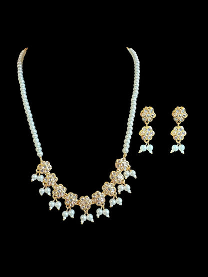 DNS34 gold plated  necklace with earrings ( SHIPS IN 2 WEEKS )
