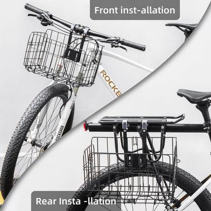 ROCKBROS Sturdy Folding Bike Basket Easy Install for Scooter, Mountain Bike Beach Cruiser