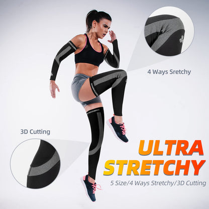 ROCKBROS Thermal Fleece Cycling Running Leg Warmers, Non-Slip Long Leg Sleeves for Winter