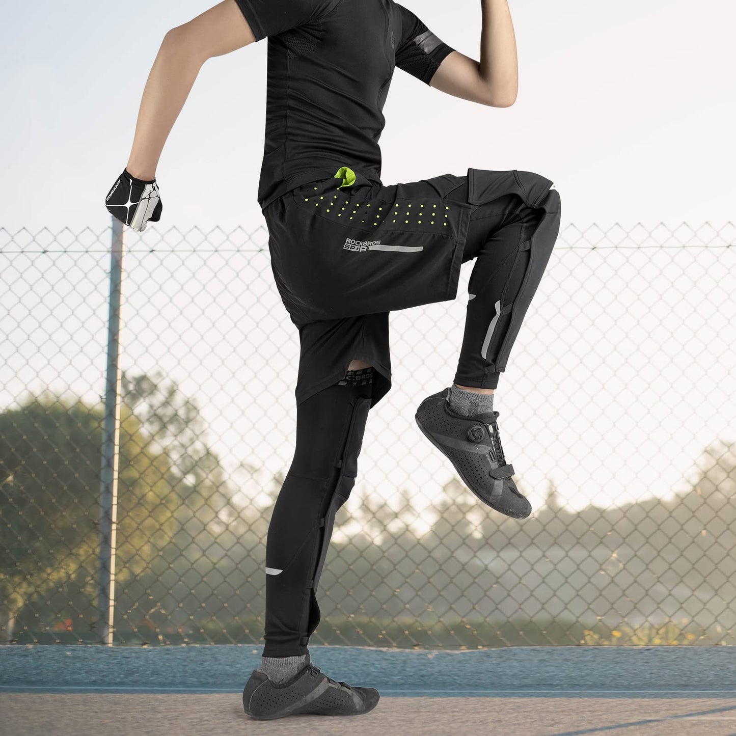 ROCKBROS Cycling Leg Warmers Thermal Fleece Windproof Compression Knee Sleeves for Men Women