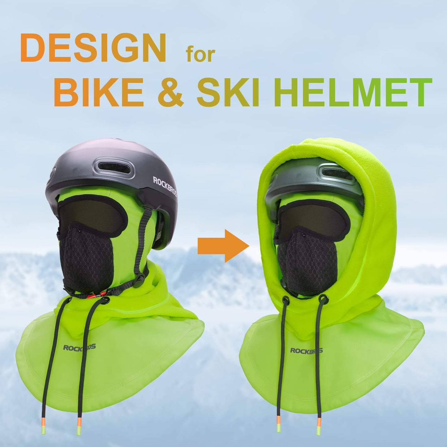 ROCKBROS Ski Balaclava Thermal Fleece Balaclava for Cold Weather Winter Men - Triathlete Store