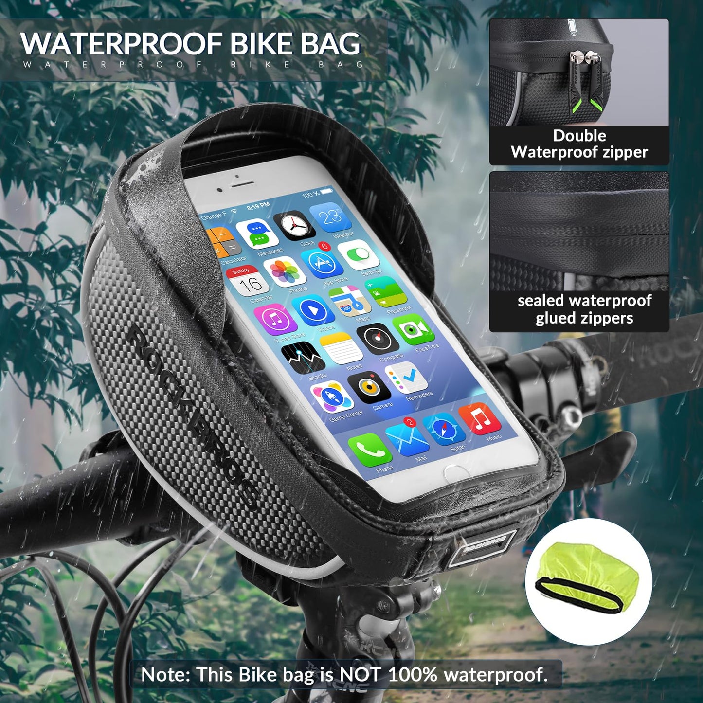 ROCKBROS Bike Front Frame HandlebarWaterproof Bag below 6.5"