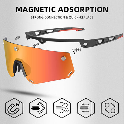 ROCKBROS Cycling Glasses for Men Women Polarized Sunglasses Two Lens for Replace