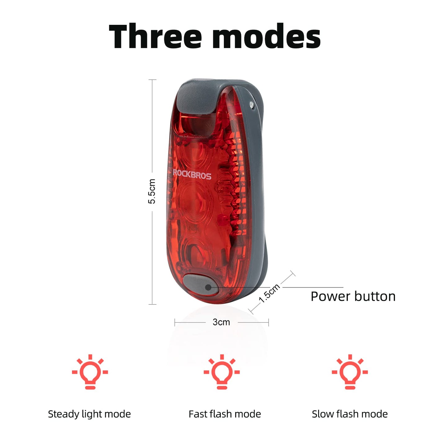 Clip-On Tail Light 3 Lighting Modes