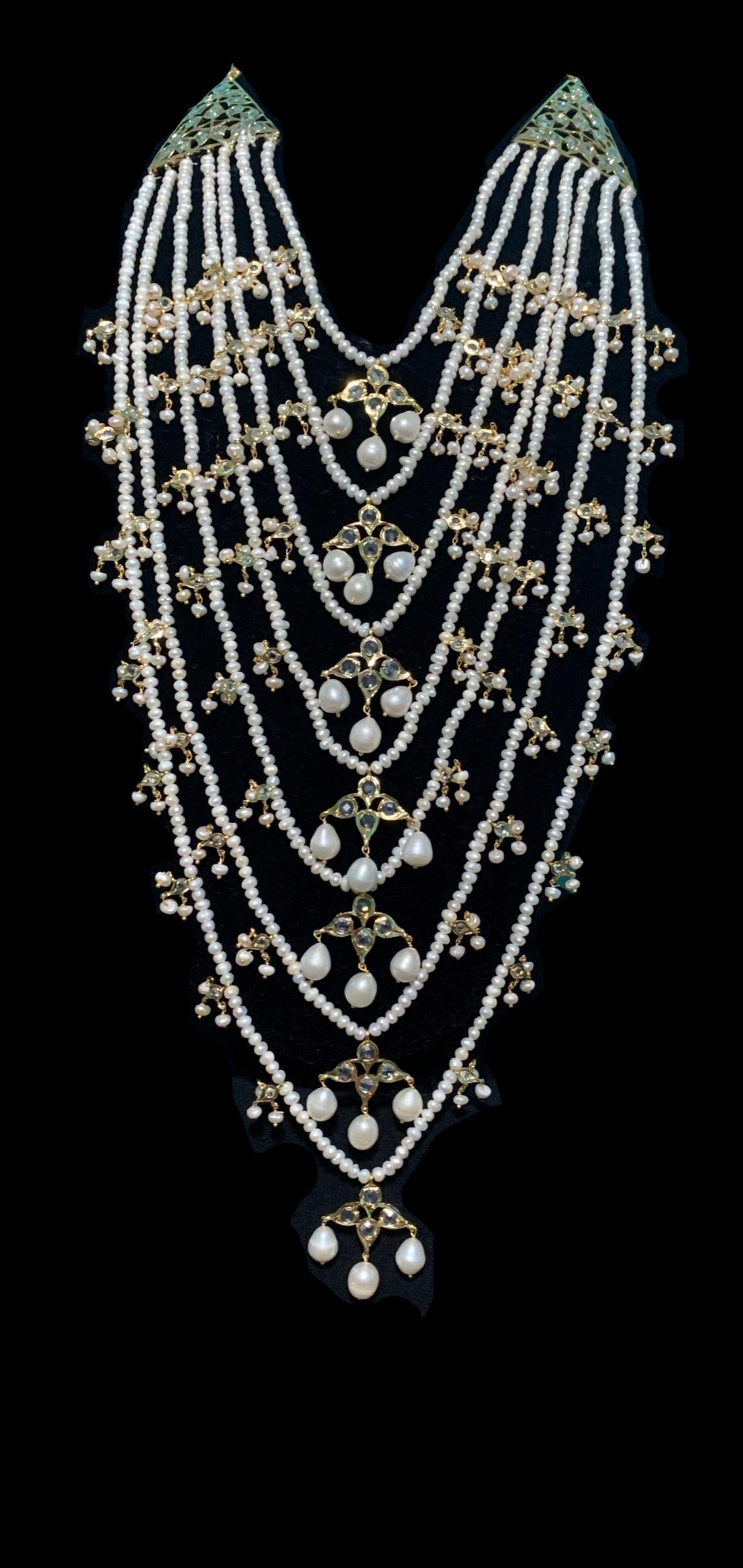 SAT13 Tameem Hyderabadi satlada in fresh water pearls (READY TO SHIP )