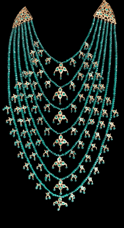 SAT29 Insia bridal satlada in green  beads ( SHIPS IN 4 WEEKS )