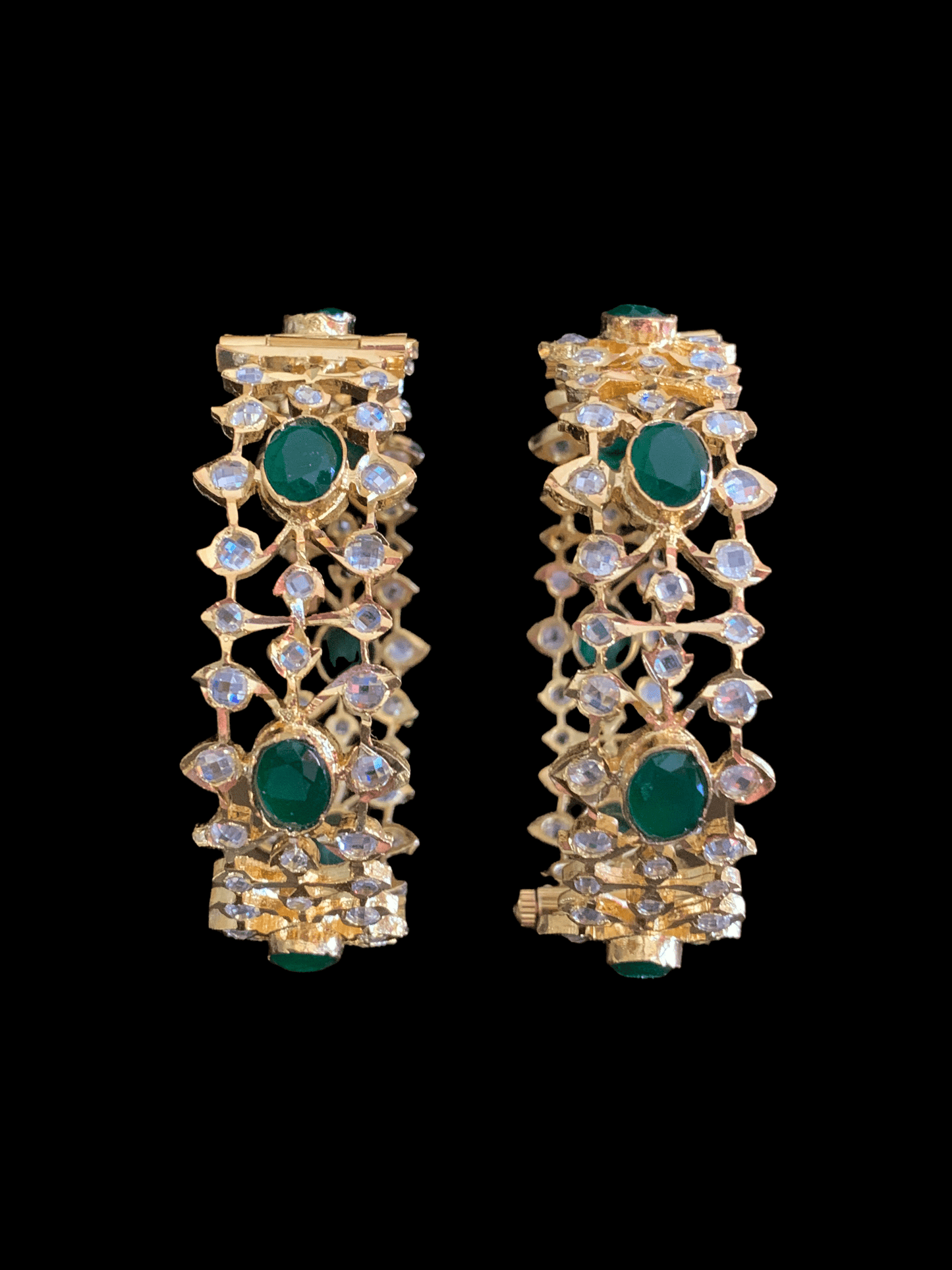 B14 Salma Bangles In Emerald Green ( SHIPS IN 4 WEEKS   )