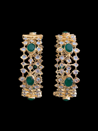B14 Salma Bangles In Emerald Green ( SHIPS IN 4 WEEKS   )