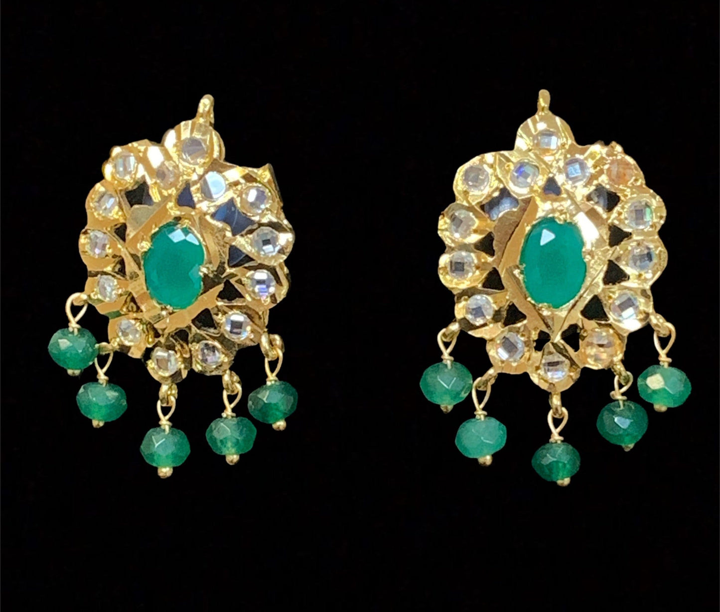 NS212 Meeraj necklace set ( green ) ( SHIPS IN 3 WEEKS )