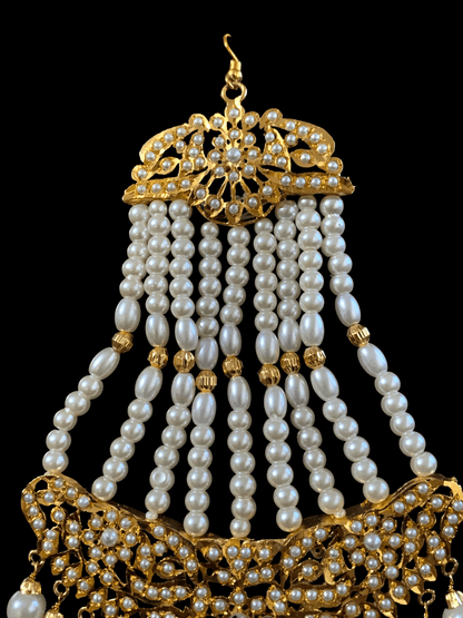 DJHR44 Hema jadau jhoomar in pearls ( READY TO SHIP )