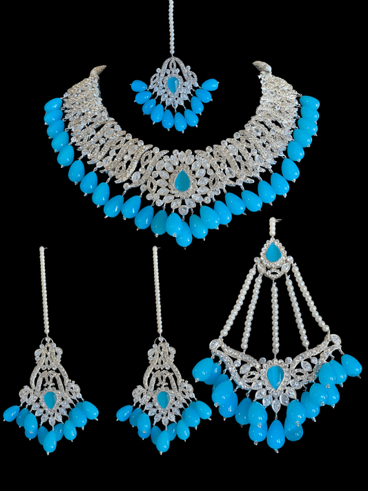 BR82 Yusra zircon set in turquoise beads (READY TO SHIP )