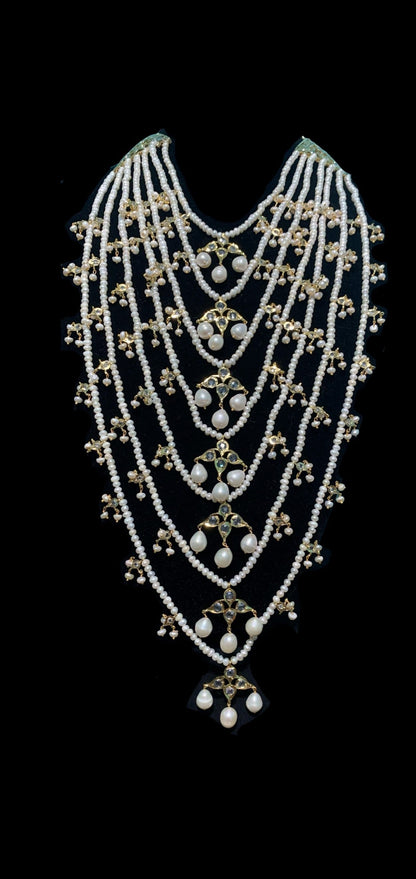 SAT13 Tameem Hyderabadi satlada in fresh water pearls (READY TO SHIP )