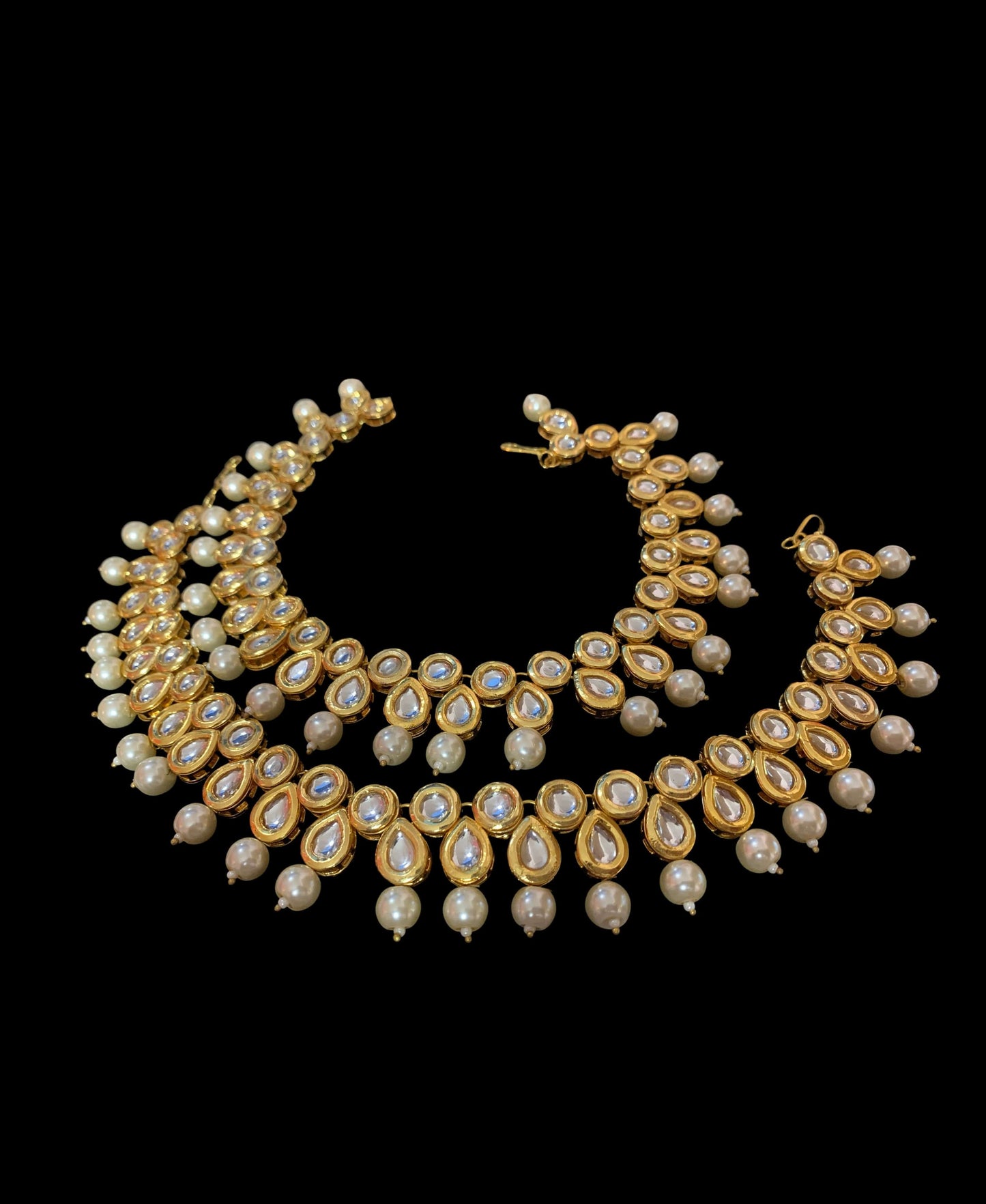 kundan  Anklets ( shell pearls  ) ( SHIPS IN 2 WEEKS )
