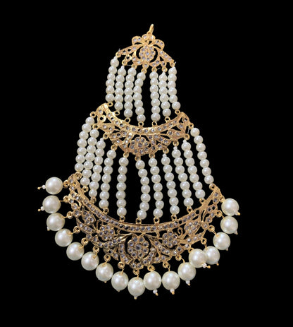 DJHR19  Insia Hyderabadi jhoomar in pearls ( READY TO SHIP  )