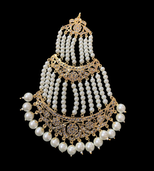 DJHR19  Insia Hyderabadi jhoomar in pearls ( READY TO SHIP  )