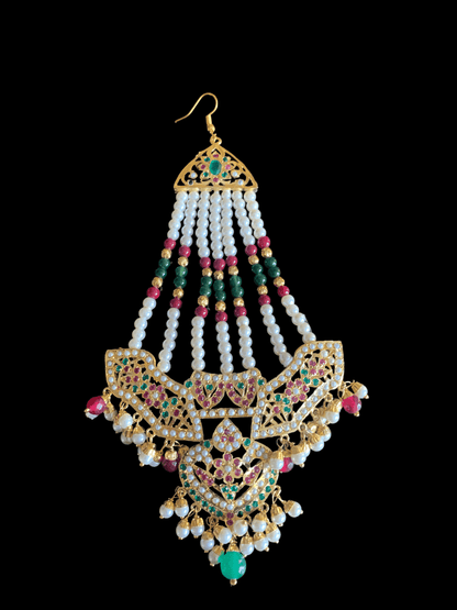 DJHR34  ASMITA jhoomar in ruby emerald  ( READY TO SHIP)