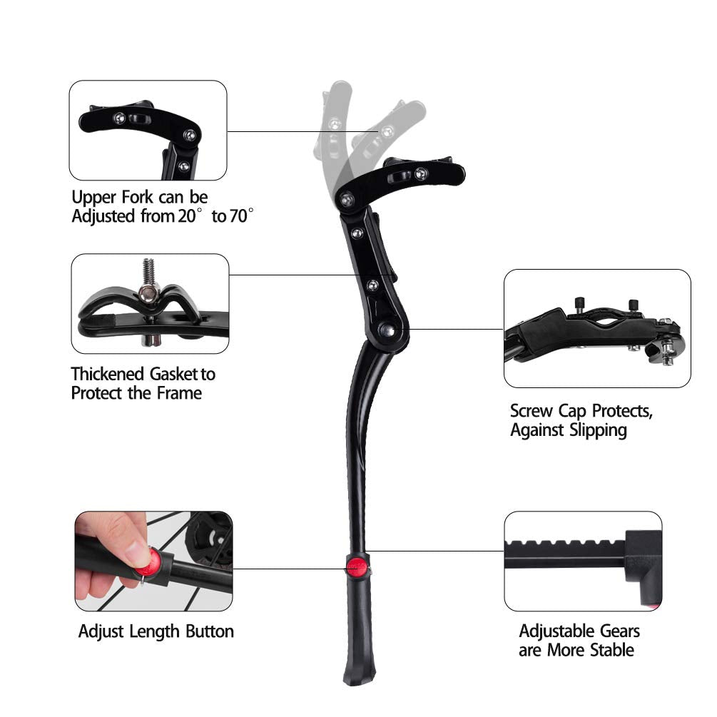 ROCKBROS Adjustable Bike Kickstand for 24“-28“ Bikes