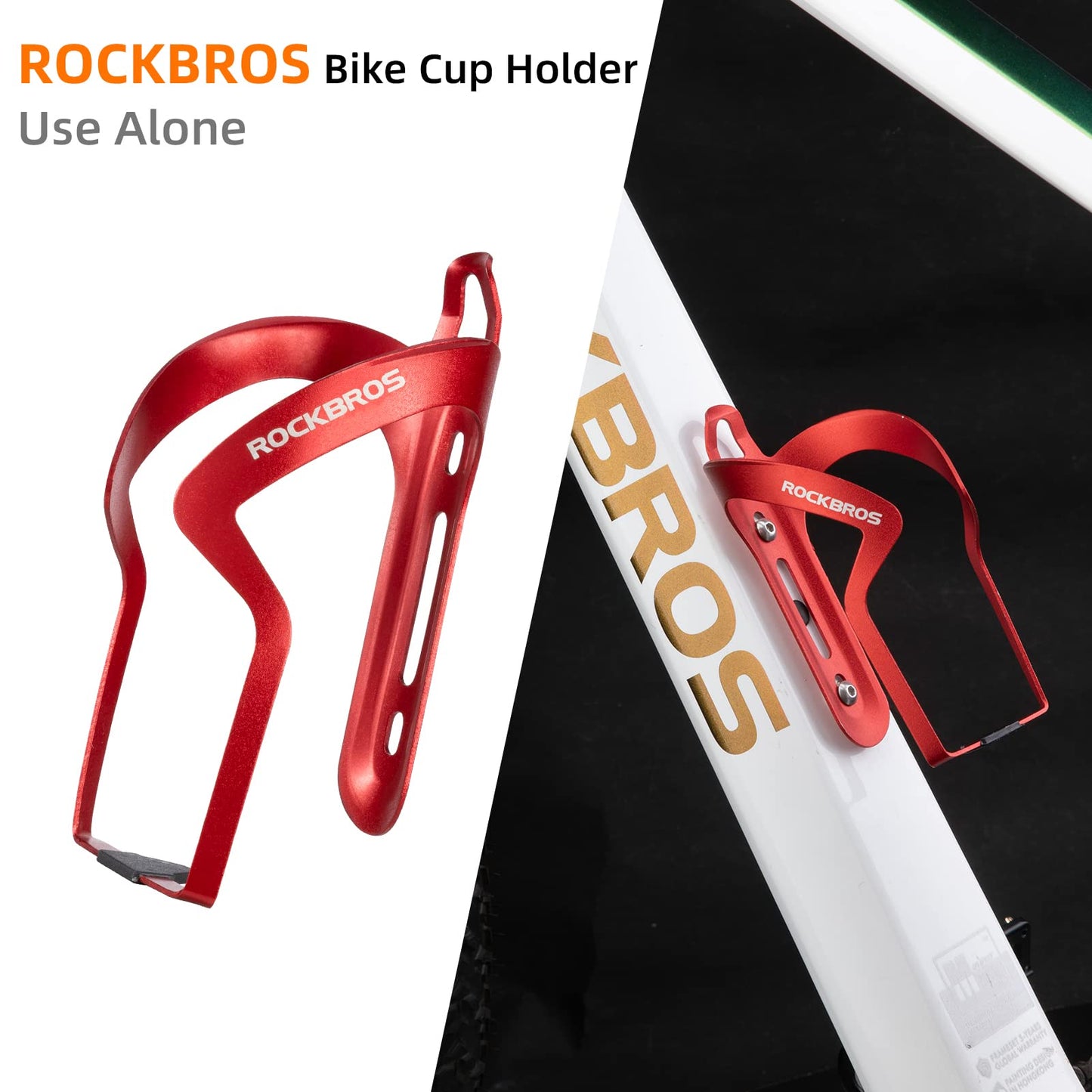 ROCKBROS 2-in-1 Bike Cup Holder Adjustable Bottle Cage for Handlebars & Seat Post