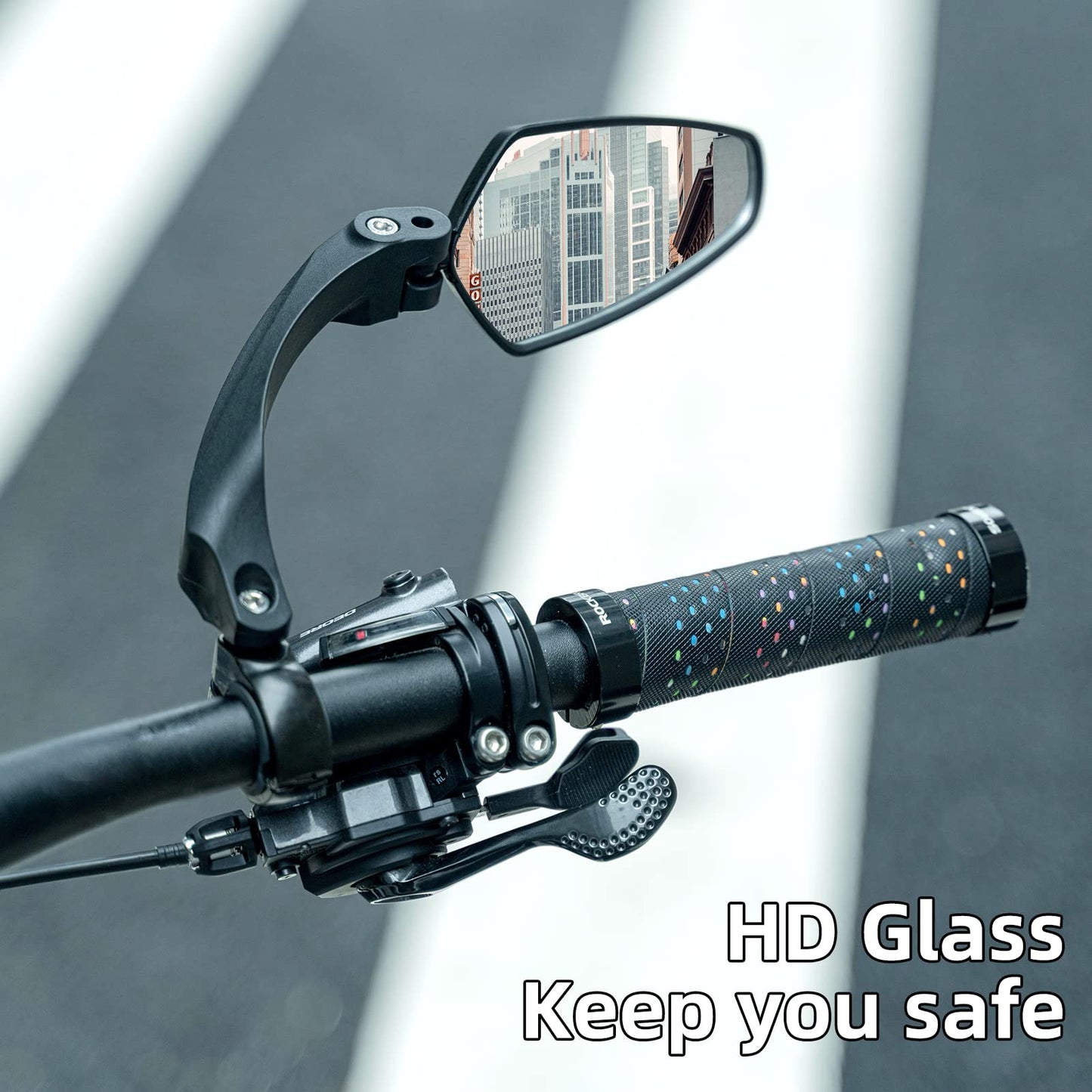 ROCKBROS Bike Handlebar Rear View Mirror with HD Anti-Glare Glass
