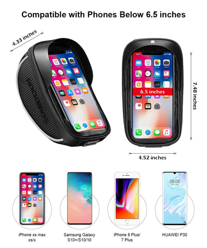 ROCKBROS Bike Front Frame HandlebarWaterproof Bag below 6.5"