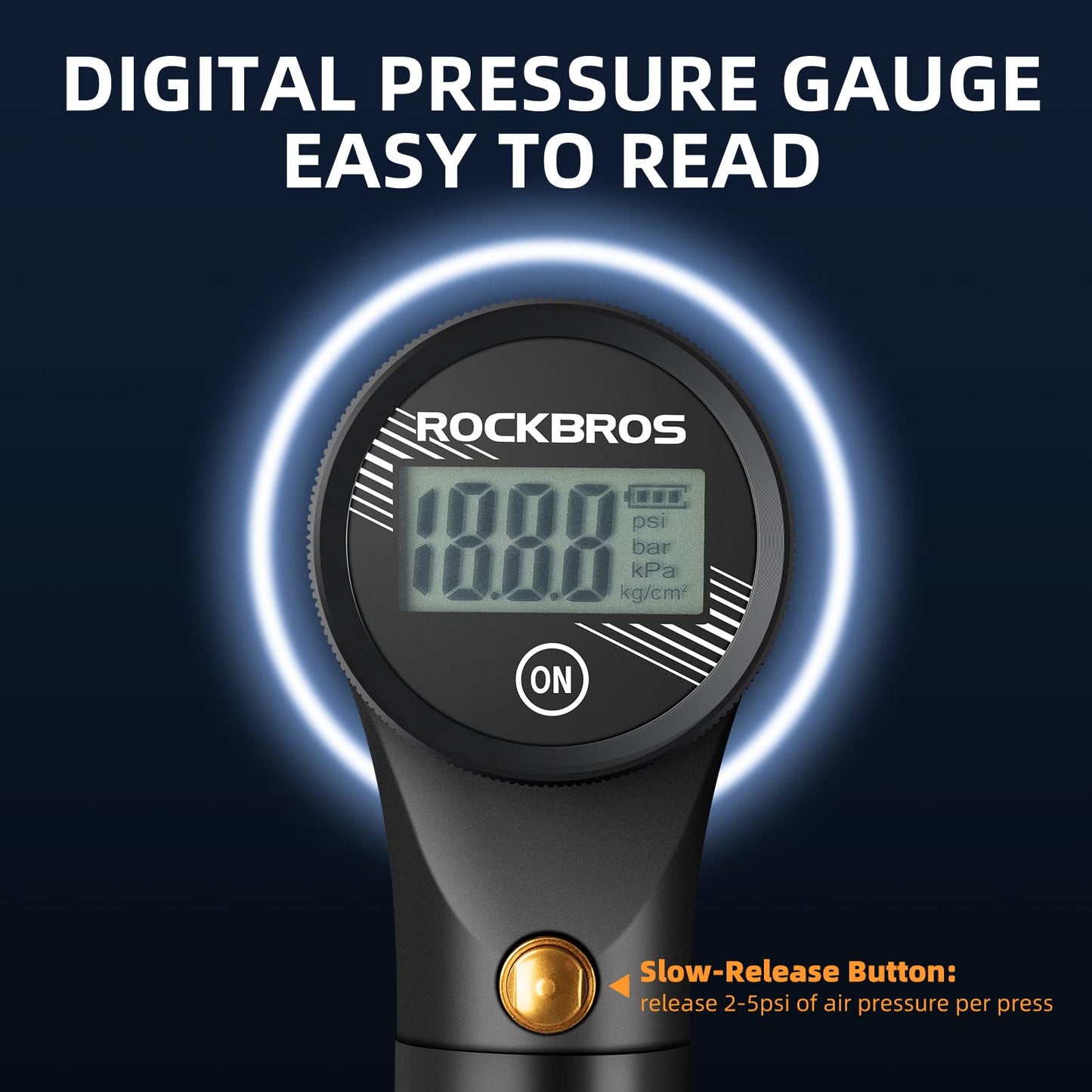 ROCKBROS Bike Tire Shock Mini Pump 320PSI High Pressure