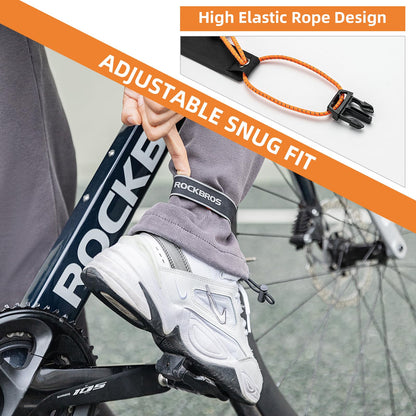ROCKBROS Reflective Cycling Ankle Bands - Adjustable Pant Leg Straps