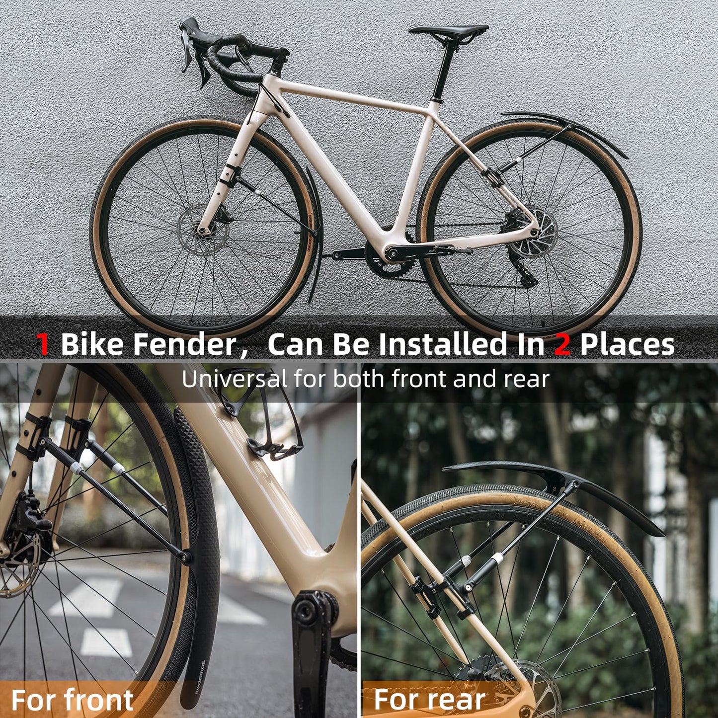 ROCKBROS Adjustable Bike Fenders Set for Road Bikes Easy Install - Triathlete Store