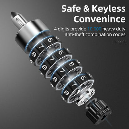 ROCKBROS 3.2FT Heavy Duty Bike Chain Lock Anti-Theft Security Lock Resettable Combination 2 Keys - Triathlete Store
