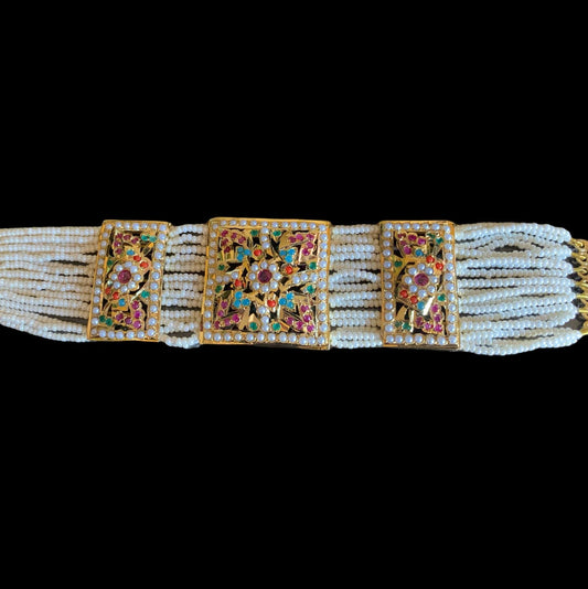 B76 Verdah jadau bracelet in Navratan ( SHIPS IN 3 WEEKS )