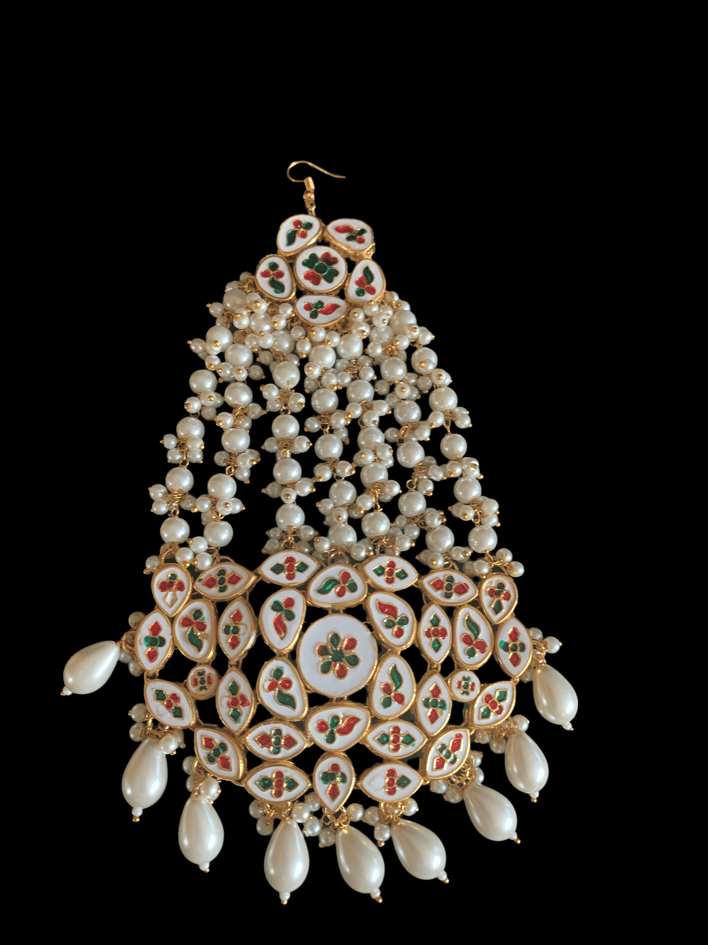 Trikha pearl kundan jhoomar ( SHIPS IN 4  WEEKS )