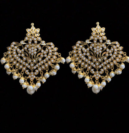 DJET103 Afreen Pearls earrings tika ( READY TO SHIP )