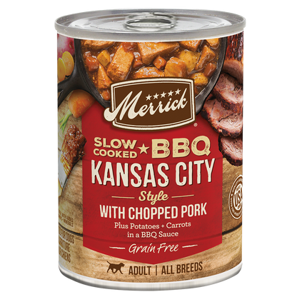 Merrick Slow Cooked Grain Free Adult BBQ Kansas City Pork Wet Dog Food (12.7oz)