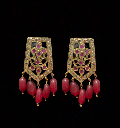 Indu long ruby  beads haar (SHIPS IN 4 WEEKS )